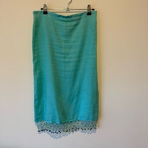 French Connection Turquoise Beaded Hem Skirt